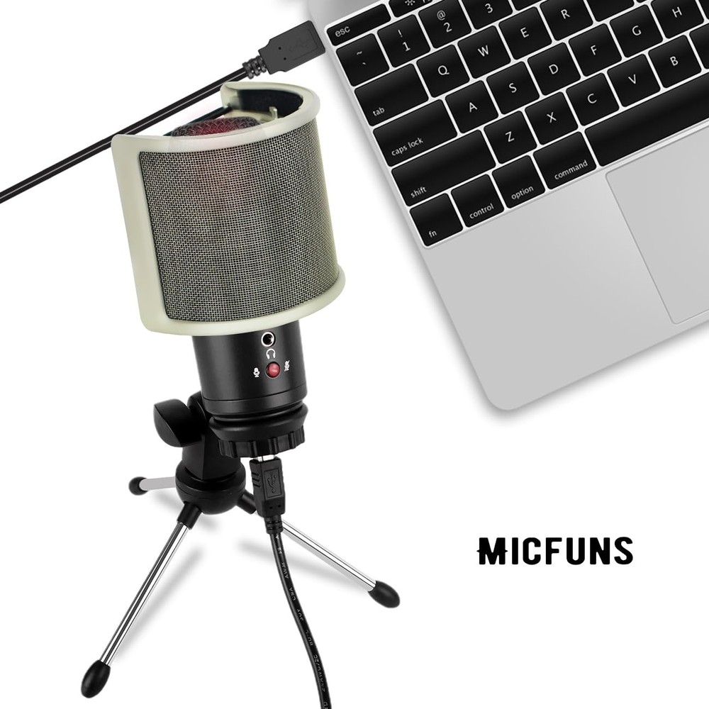 Microphone Pop Filter Golden Pop Protection with Foam Layer Windscreen Shield