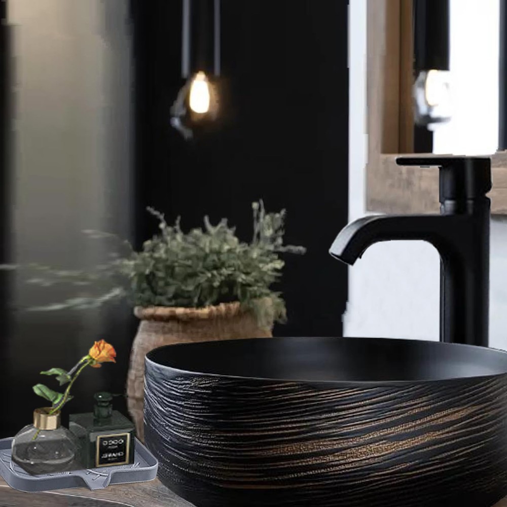 Silicone Sink Sponge & Soap Tray 2-Piece Draining Organizer for Kitchen & Bath