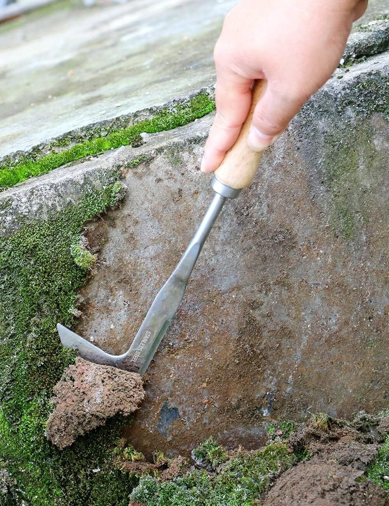 Sharp Stainless Steel Weeder Tools - L-Shape and Fork for Quick Weed Removal