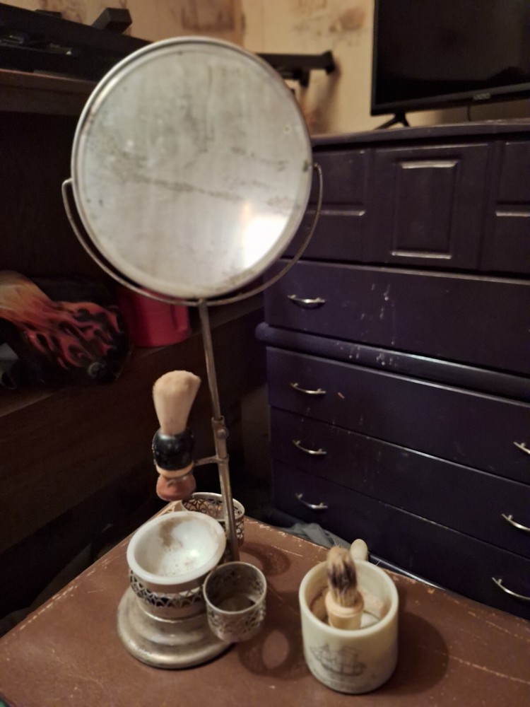 vintage shaving mirror stand