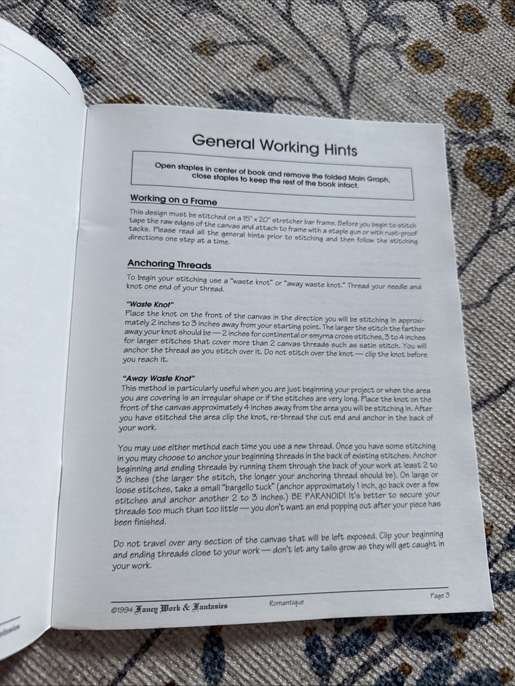 Fancy Work & Fantasies Needlepoint Pattern Book Main Graph