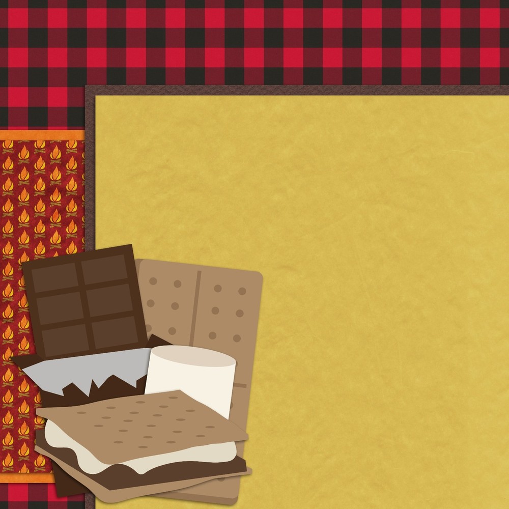 S'MORES - NPM - 2 Premade Scrapbook Pages - EZ Layout 2423