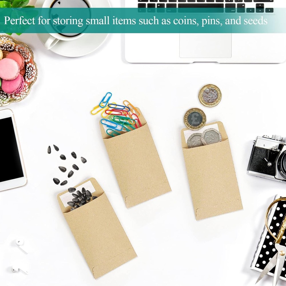 180pcs Small Seed Saving Envelopes Bulk 2.35 X 3.5 Empty Paper Packets for Coins