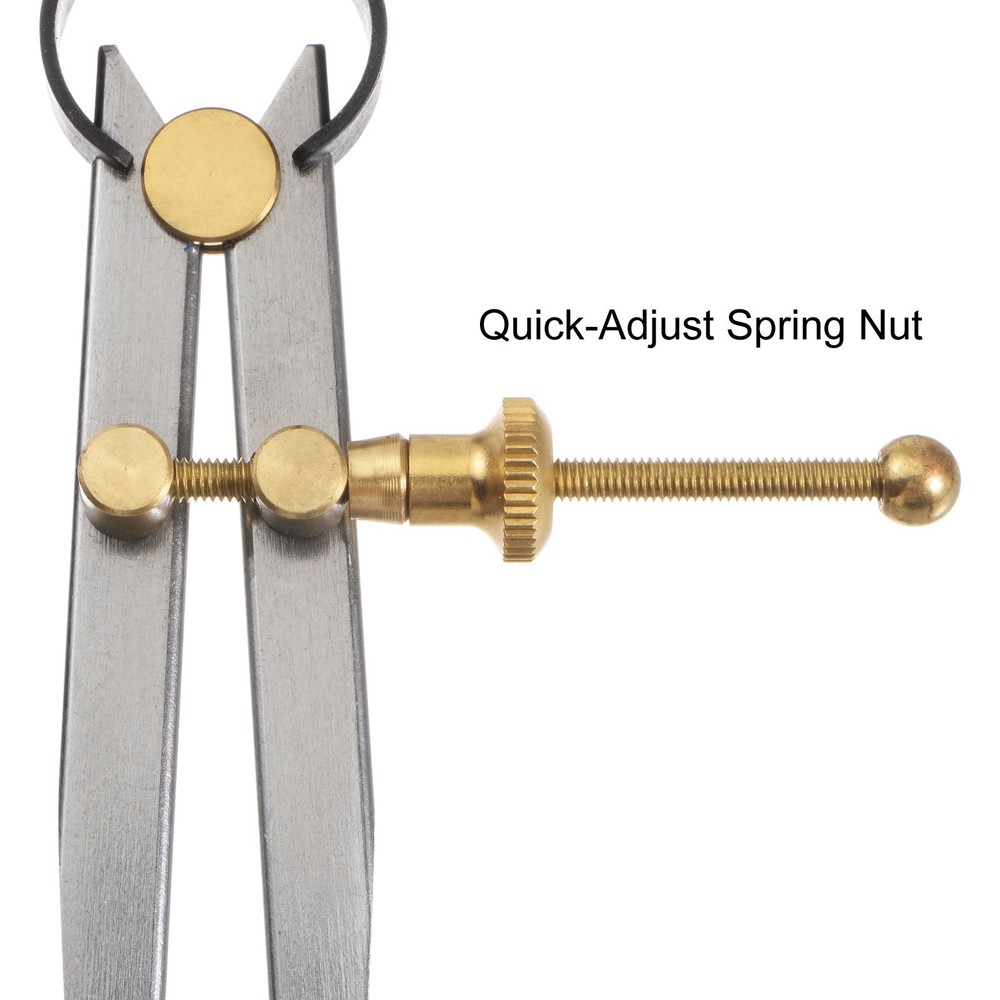 Spring Joint Caliper 5" 125mm Spring Divider with Brass Fulcrum Flat Leg