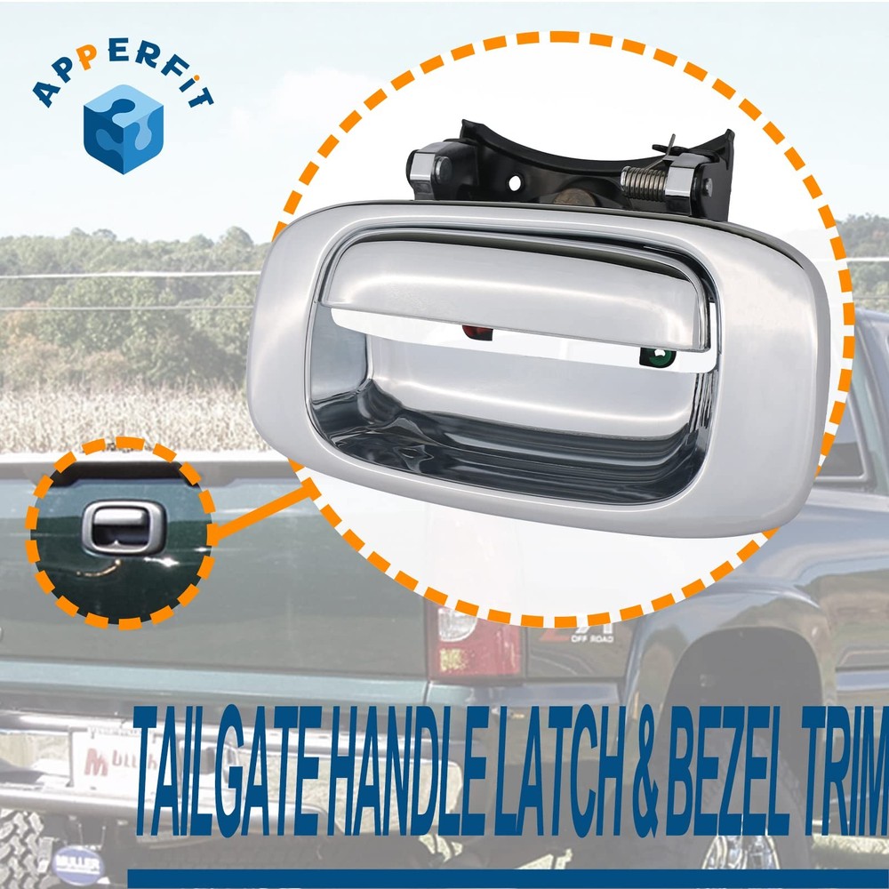 APPERFiT Tailgate Handle & Bezel - Chrome, Chrome