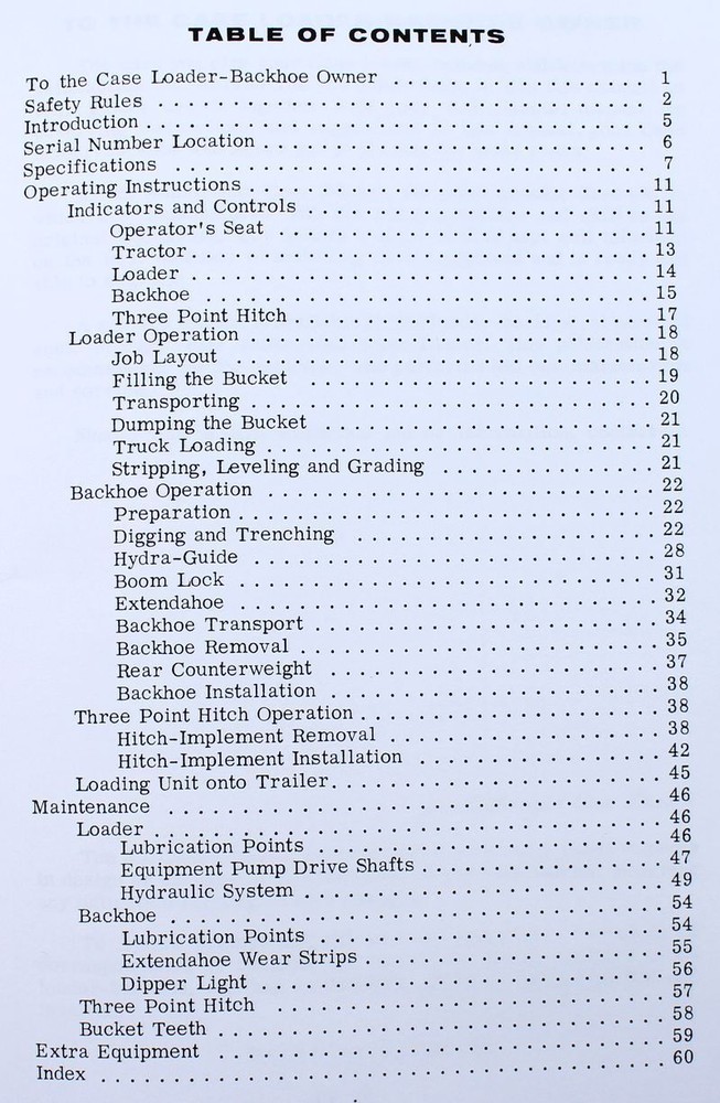 Case 480B 480Ck Series B Tractor Loader Backhoe Owners Operators Manual