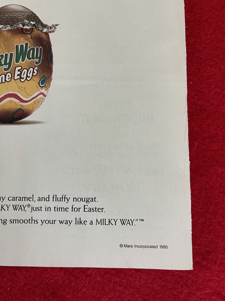 Vintage 1995 Milky Way Creme Eggs Candy Print Ad Easter