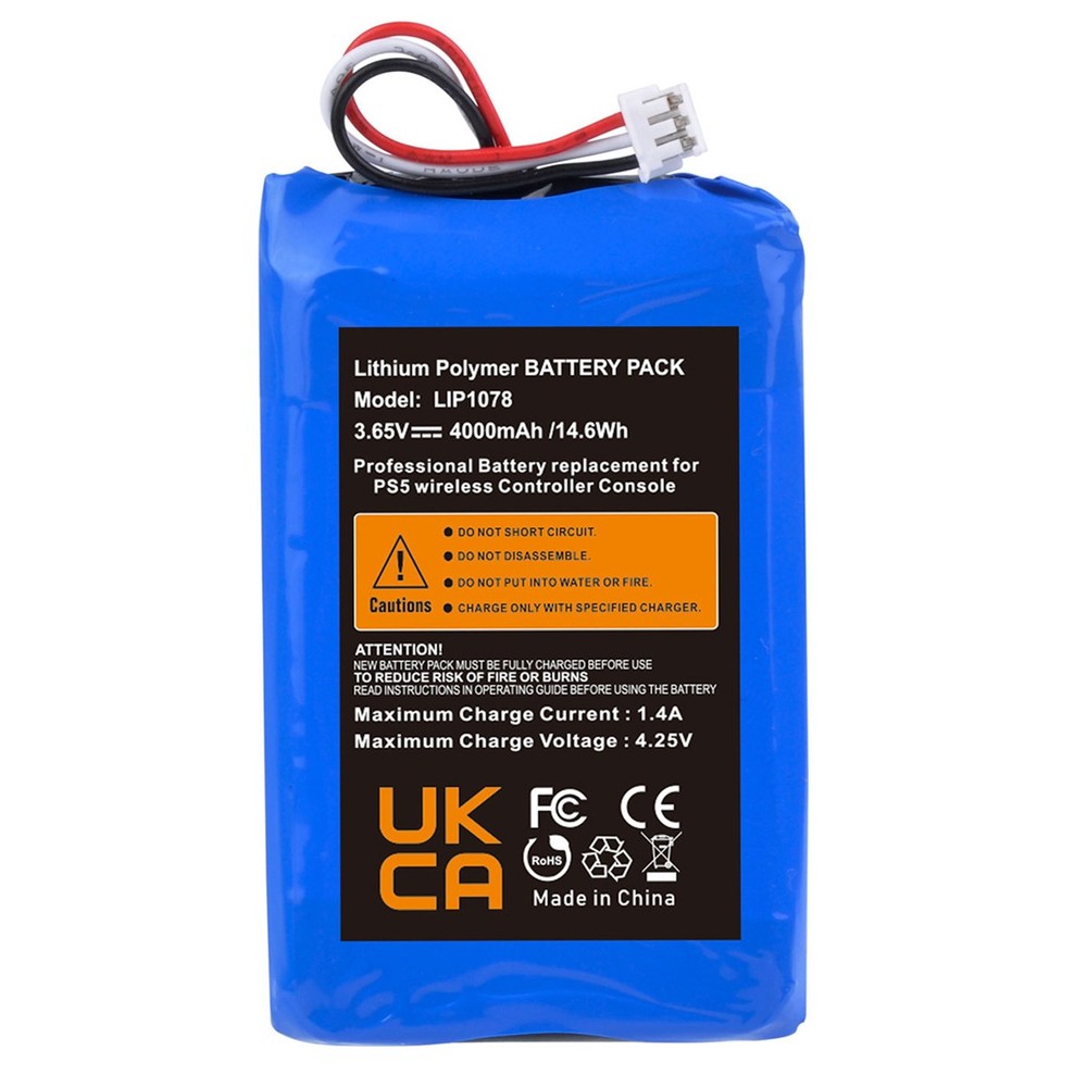 2 PACK 4000mAh Battery Replacement for Sony Playstation 5 Dualsense Controller