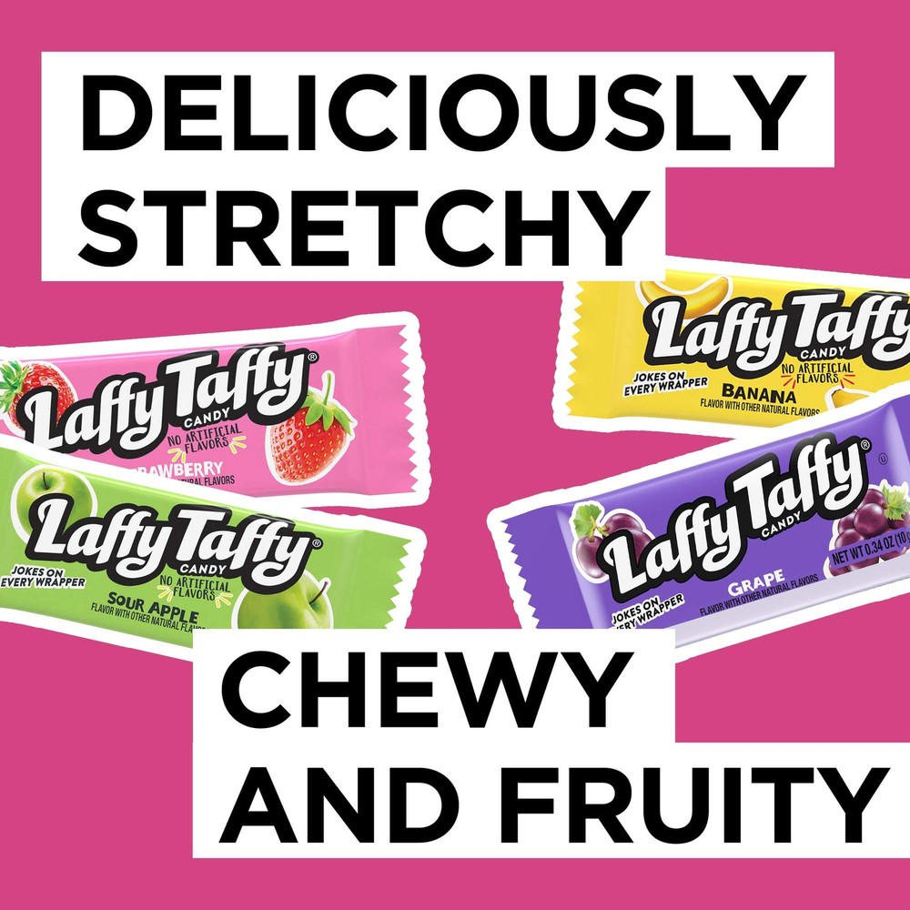 Laffy Taffy Candy, Assorted Fruit Flavors, Individually Wrapped Mini Bars, 6oz