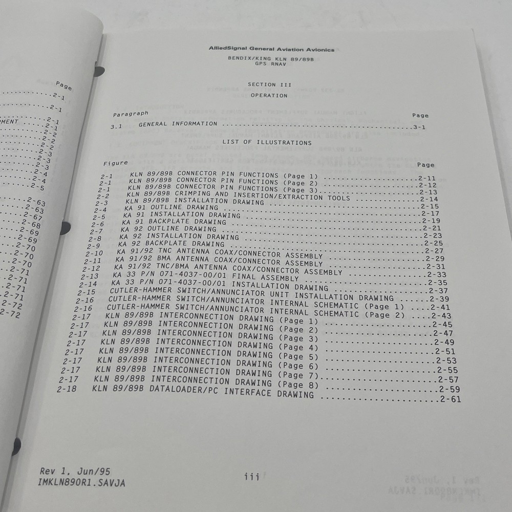 Bendix/King KLN 89/89B GPS RNAV Installation Manual