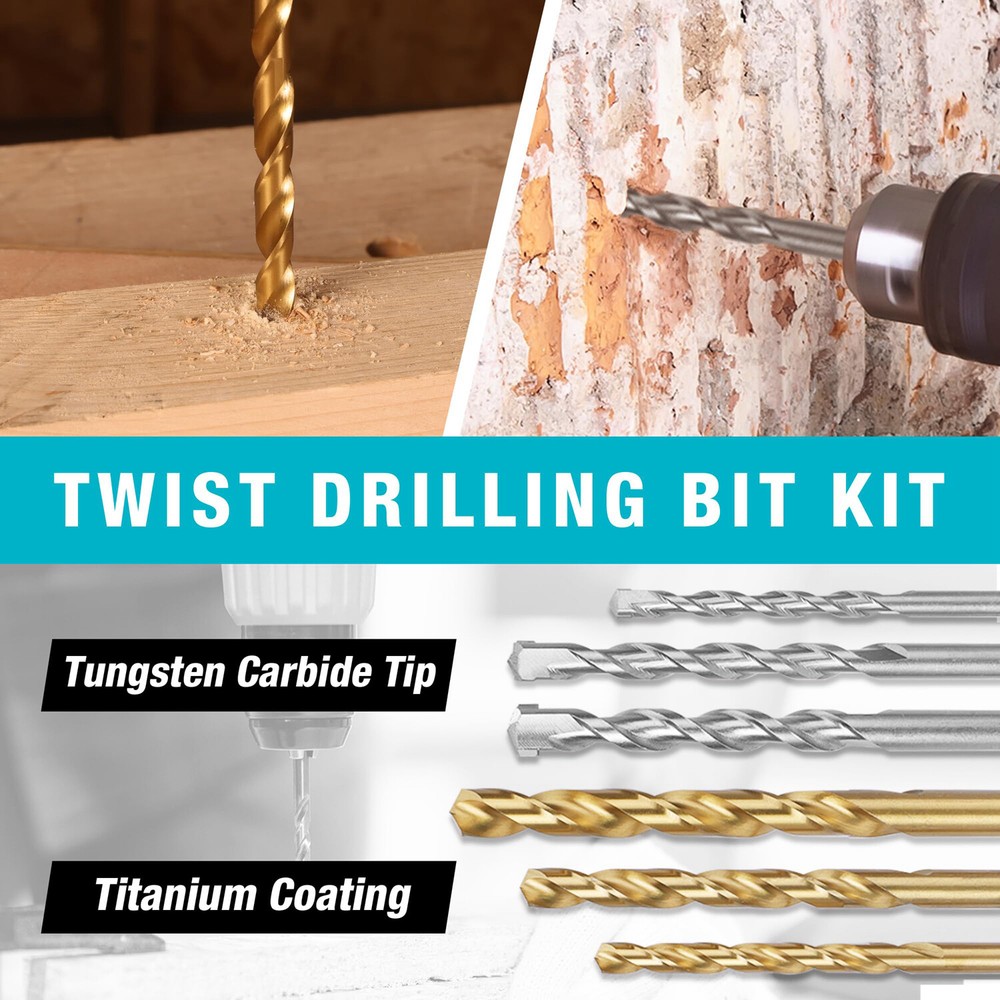 DURATECH 66PCS Impact Drill Bit Screwdriver Bit Sets Drill Driver Bit with Case