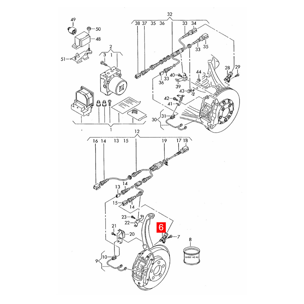 Front/Rear Right ABS Wheel Speed Sensor for Porsche Cayenne 2003-2010