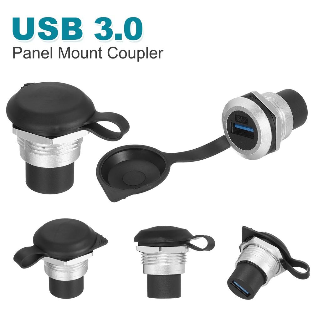 1Pcs USB 3.0 Panel Mount Coupler, USB Pass Through 5.0Gbps Silver