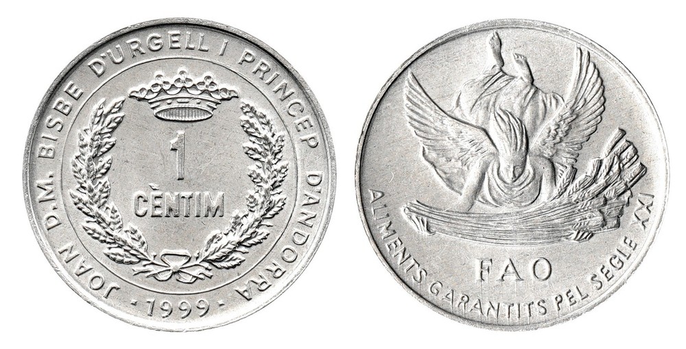Andorra 1 Centim, 1999, KM #171, Mint, Commemorative