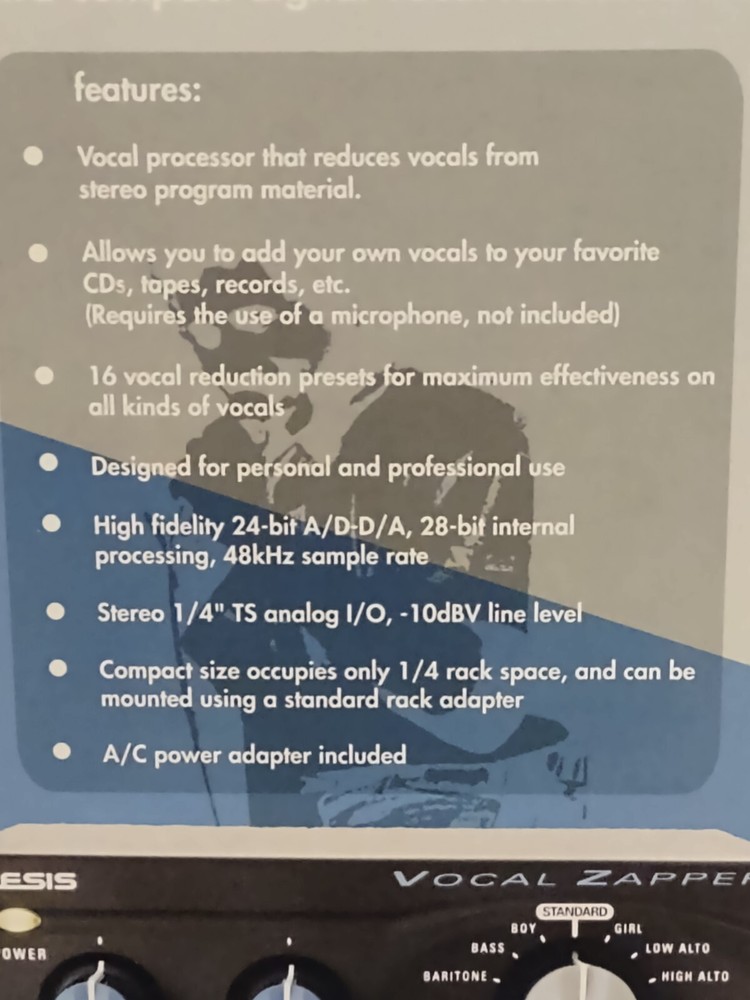 ALESIS Vocal Zapper Vocal Reduction Unit * NEW OPEN BOX* Includes Everything