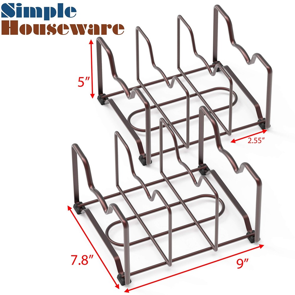 Simple Houseware Kitchen Cabinet Pantry and Bakeware Organizer Rack Holder, B...