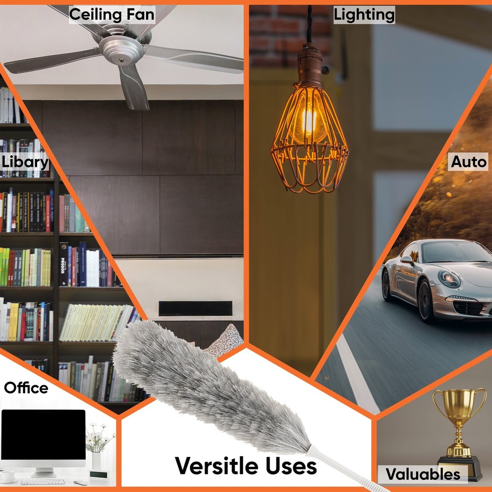 Superio Grey Duster with Aluminum Detachable Telescopic Handle