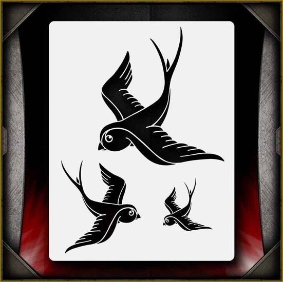 Sparrows Airbrush Stencil Template Airsick