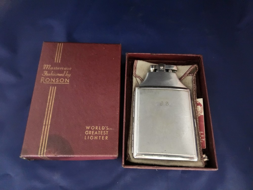 Vintage Ronson Cigerette Case And Lighter Monogrammed With JD