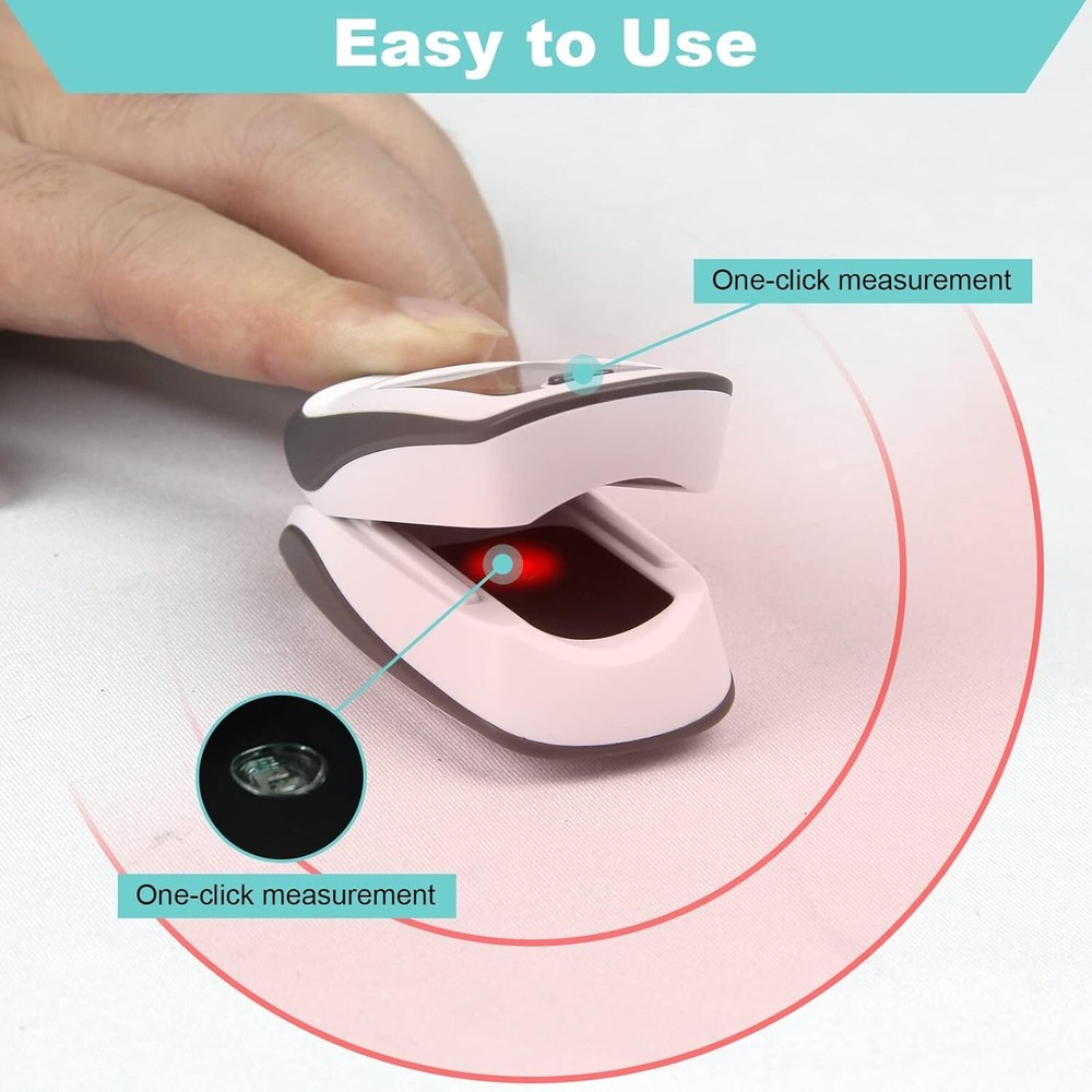 Portable Finger Pulse Oximeter with OLED Display - Includes 2 AAA Batteries