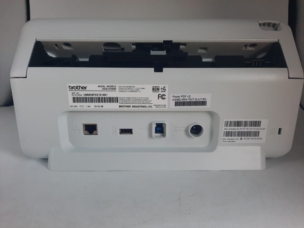 Brother ADS-4700W Duplex Document Scanner-(Missing Top Tray)-TESTED