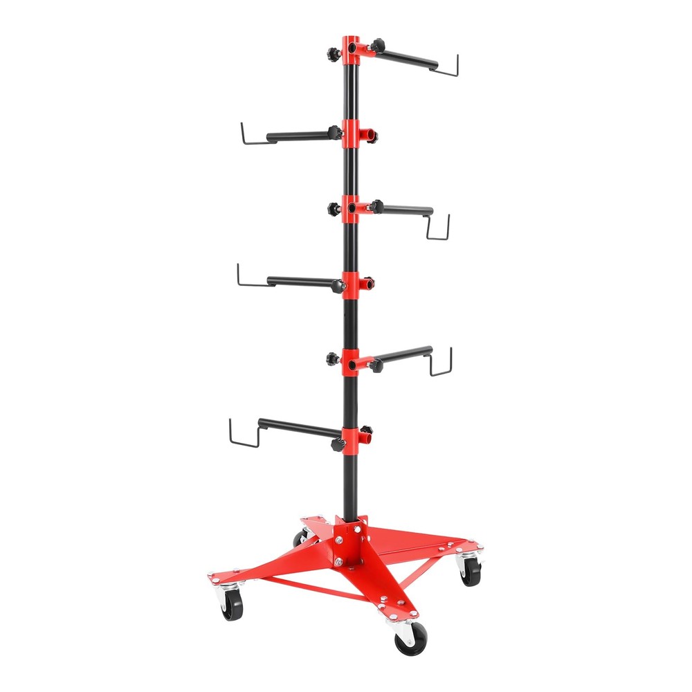 Auto Body Paint Stand 4ft Panel Tree 6 Adjustable Hooks 4 Wheels for Door Fender