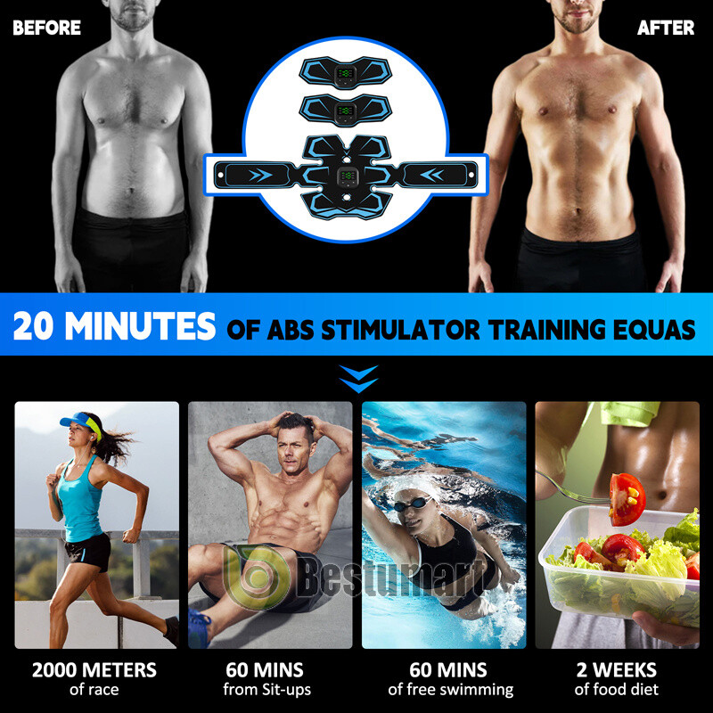 Abdominal exercise EMS Muscle Stimulator Belt Electric ABS Trainer Training Arms