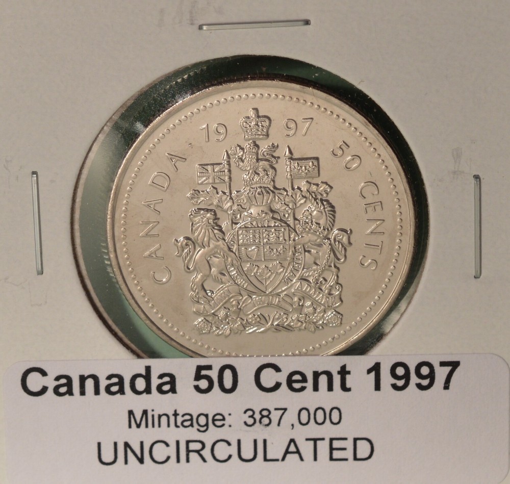 1997 Canada Fifty Cent - UNCIRCULATED - from original mint roll