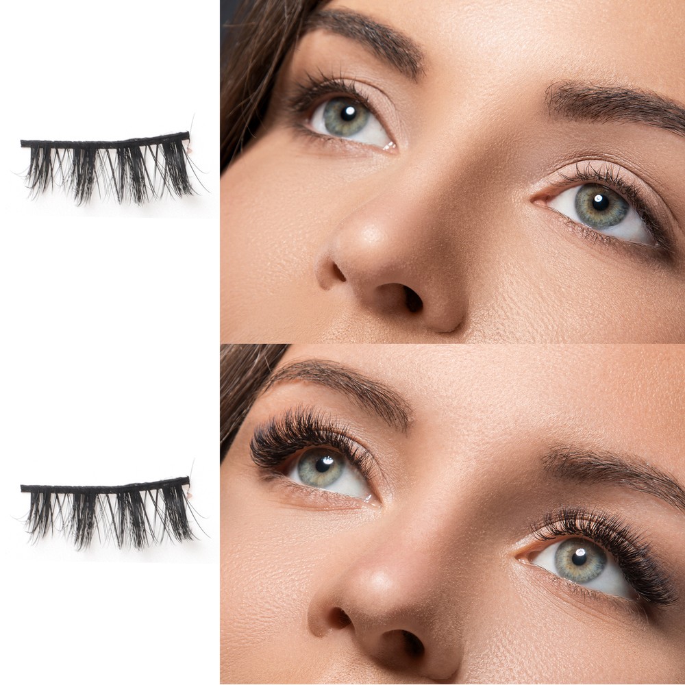 Dense False Eyelashes for Makeup Black J08 10 Pair