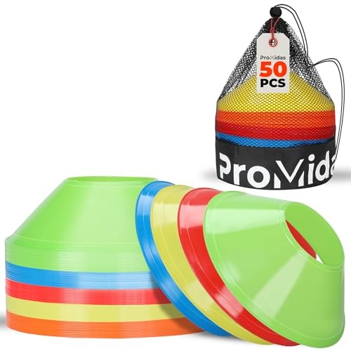 Mini Cones for Sports - Better Space Utilization - Comes Multi Color - 50 Pack