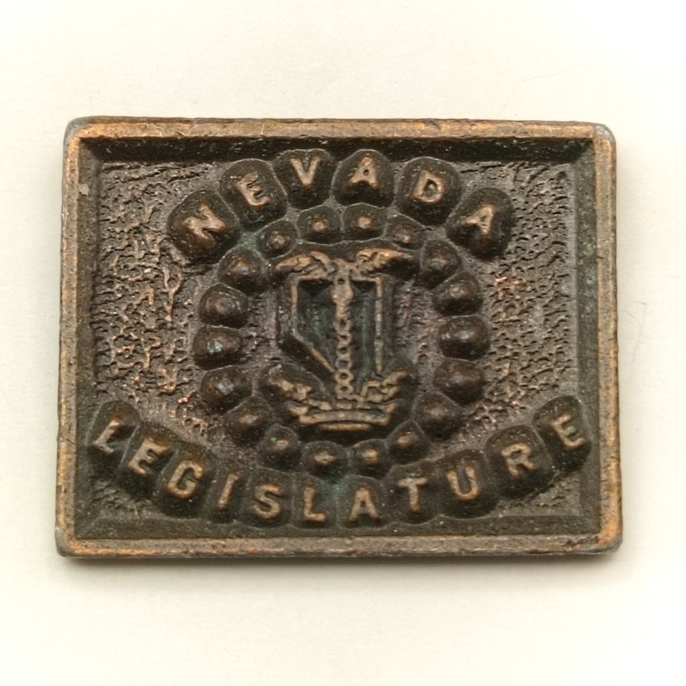 Nevada Legislature Small Bronze Tone Rectangular State Government Lapel Pin