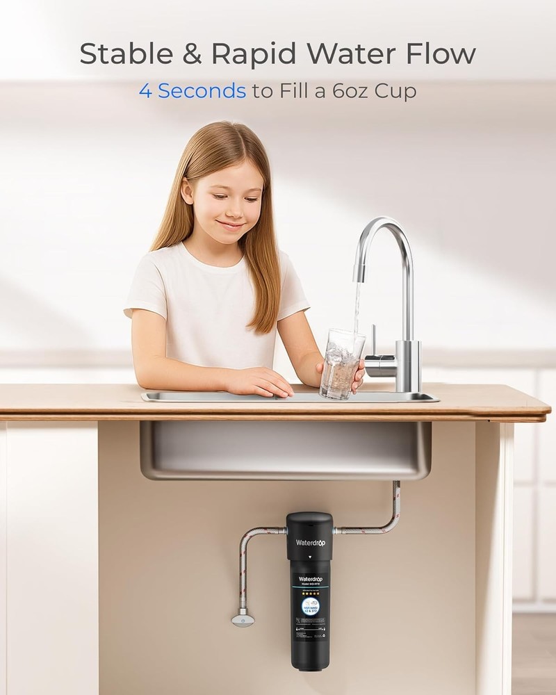 Waterdrop RF10 Replacement for 10UA/10UB Under Sink Water Filter, 3 PACK