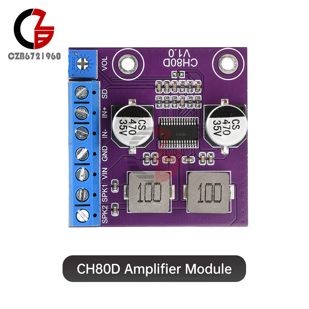 80W Stereo Voice Audio Amplifier Module Class D Amplifier Board Player Module