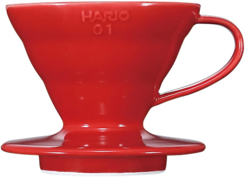 V60 Ceramic Coffee Dripper Pour Over Cone Coffee Maker Size 01, Red