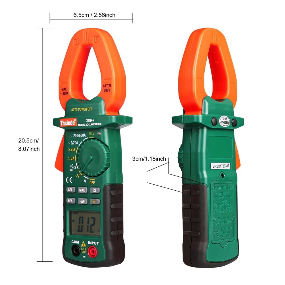 Accuracy Clamp Multimeters with Storage Bag NCV Led Light for AC/DC Current...