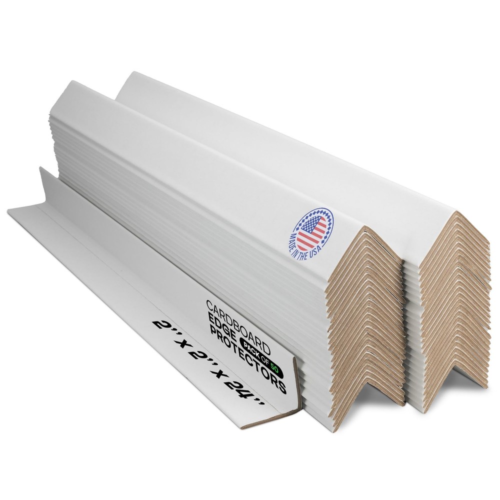 IDL Packaging Cardboard Edge Protector 2" X X 24", Pack 2W" x 24L", White