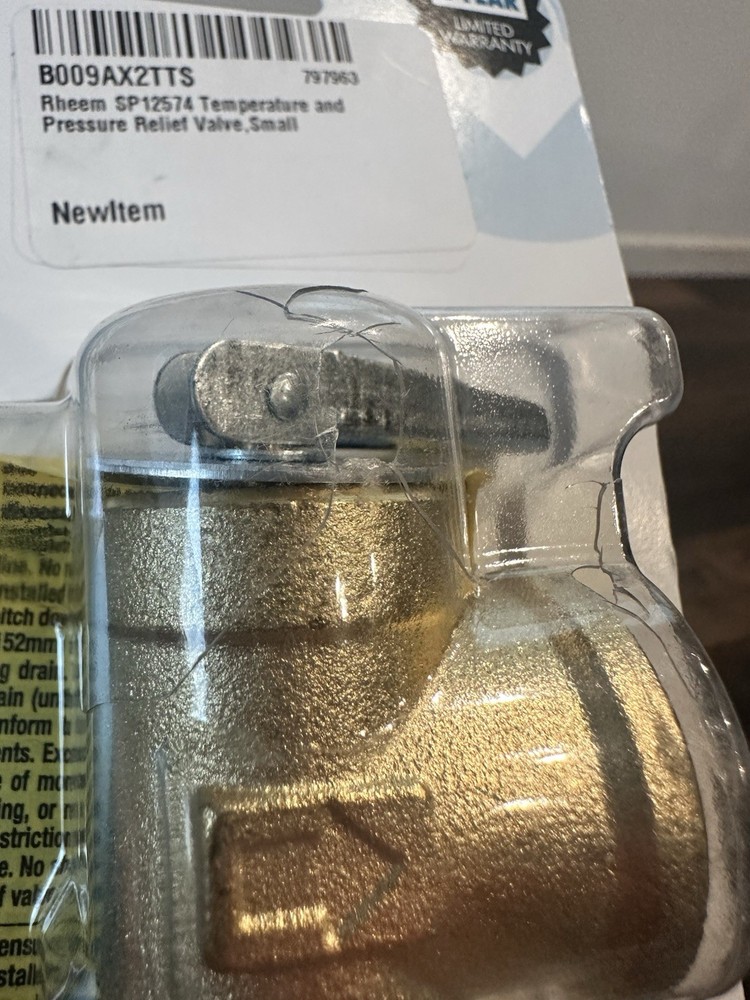 T & P Relief Valve SP12574 Water Heater Temperature & Pressure Broken Packaging