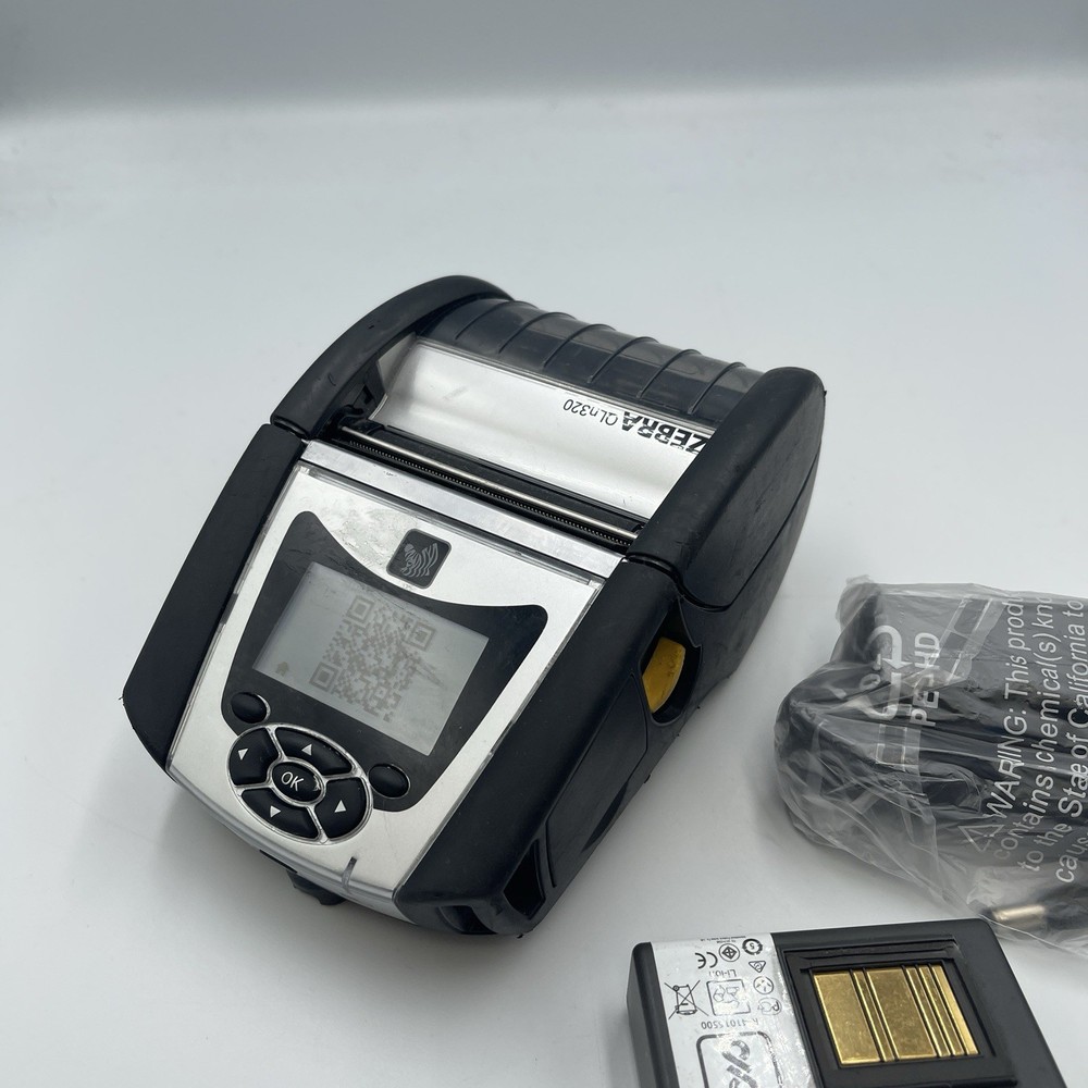 Zebra QLN320 Barcode Printer, WiFi, Bluetooth, Charger, And Battery