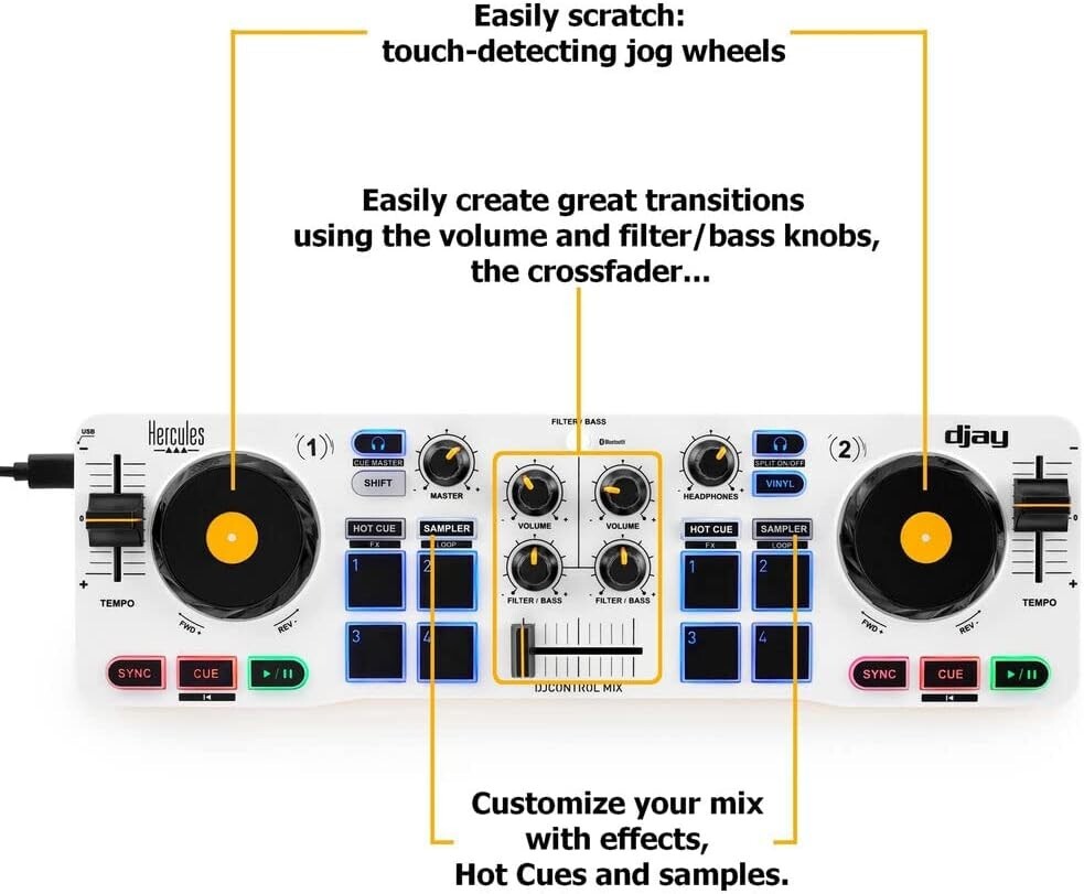 DJControl Mix DJ Software Controller with Algoriddim Djay App Bundle with Pro...