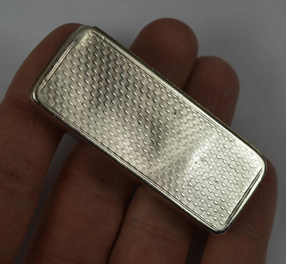 Early Victorian Two Section English Silver Snuff Vesta Box