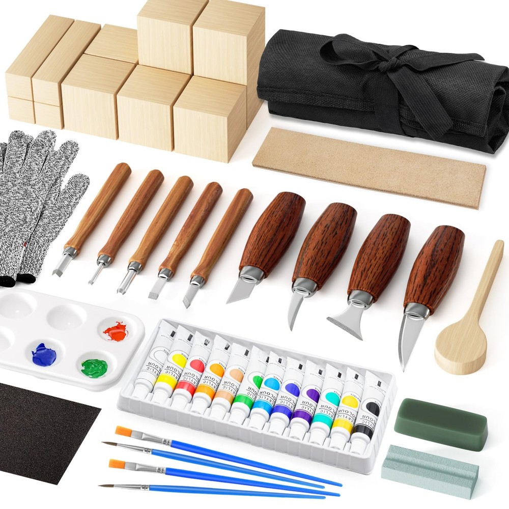 Wood Carving Kit, Tools Set with Varies (Small to Medium),