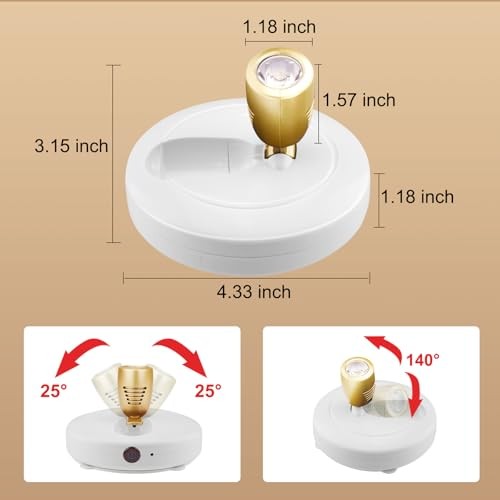LED Spotlight Wireless Accent Lights 2 Pack Battery Powered Warm White Puck
