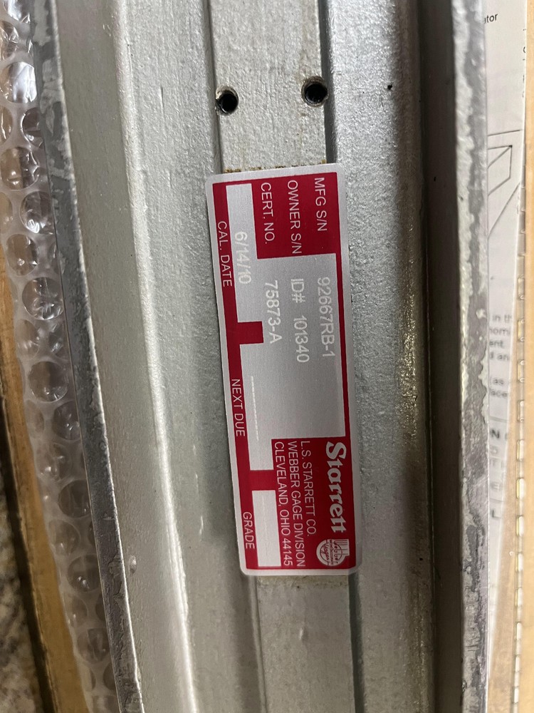 5GG Starrett Webber RBC-26 26" Standard Reference Bar with Channel