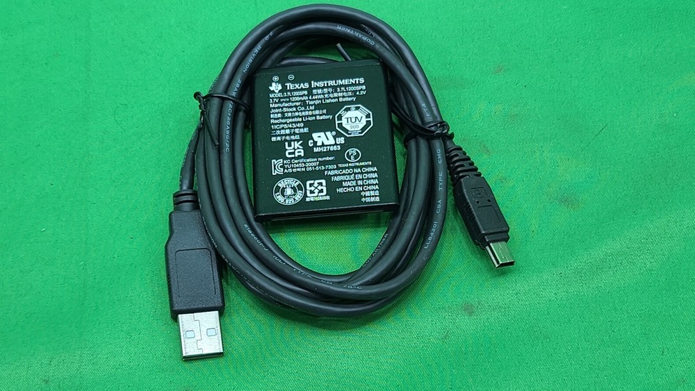 Original Texas Instrument Replacement Battery & OEM Cable for TI-84 Plus CE