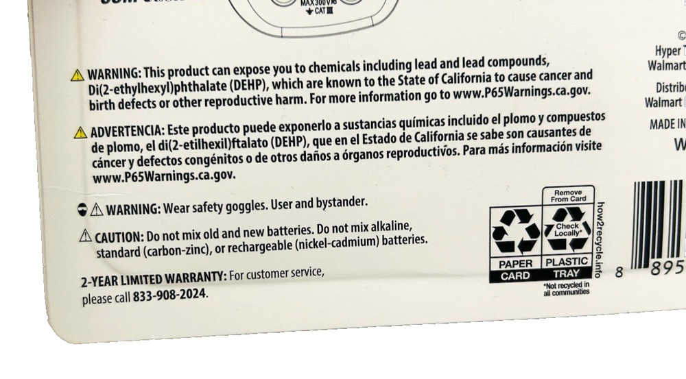 Hyper Tough Digital Clamp Meter Electrical Wire Current Tester with LCD Screen