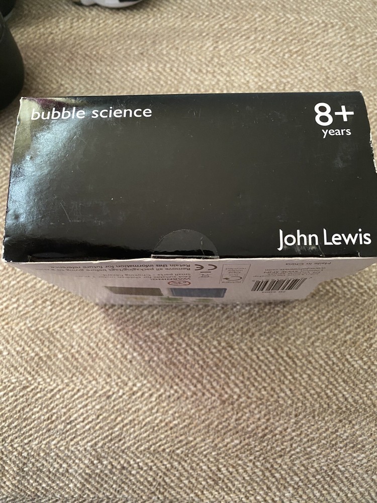 Bubble Science John Lewis Creative Bubble Making Machine Kit New Never Opened!