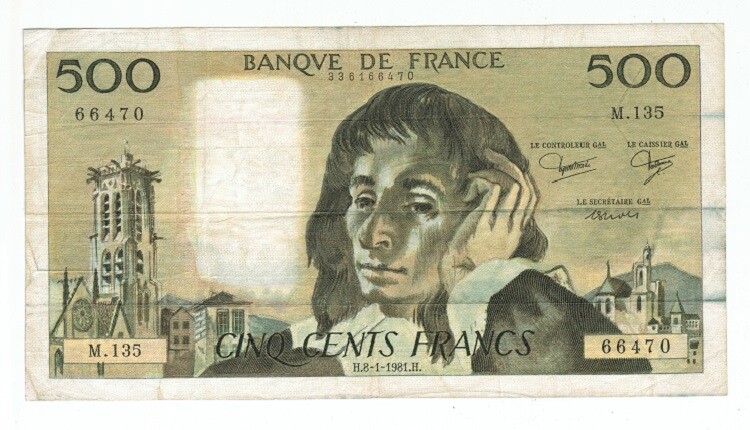 FRANCE BANKNOTE 500 FRANCS 1981