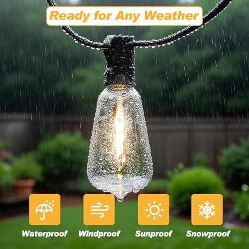 -Pack ST38 LED Replacement Bulbs Shatterproof Dimmable Vintage Edison Bulbs 10
