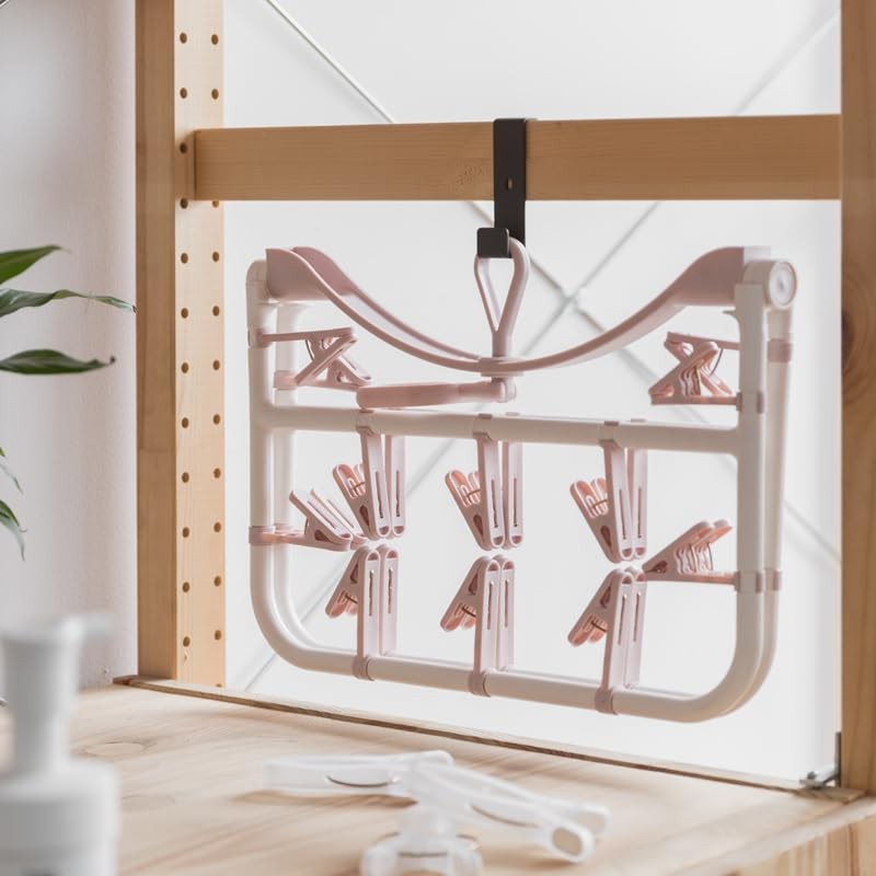 Clothes Drying Racks Foldable Clip Hangers Drip Hanger Plastic with 20 Drying...