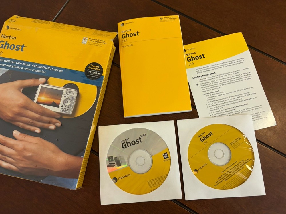 Symantec Norton Ghost 10.0 PC CD Windows Save Back Up Recover Data Files READ